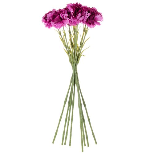 Kunstig nellike, tofarvet, lang stilk 56 cm, bundt med 8 stk. | Floristik24.dk