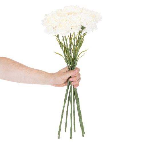 Kunstig nellikeblomst med stilk til buketter og kranse, 56 cm, 8 stk. | Floristik24.dk