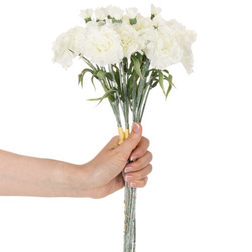 Kunstig nellikebuket, hvide kunstige blomster, dekoration, 4 buketter | Floristik24.dk