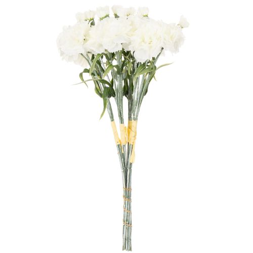 Kunstig nellikebuket, hvide kunstige blomster, dekoration, 4 buketter | Floristik24.dk