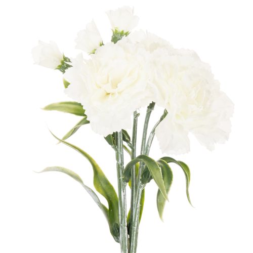 Kunstig nellikebuket, hvide kunstige blomster, dekoration, 4 buketter | Floristik24.dk