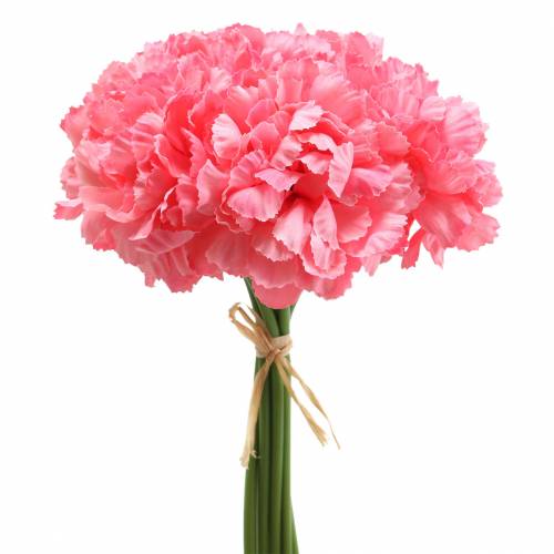 Floristik24 Artificial Nellike Pink 25cm 7stk Kunstig plante som ægte!
