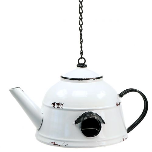 Floristik24 Hekkekasse teakedel vintage hvid, sort H17cm
