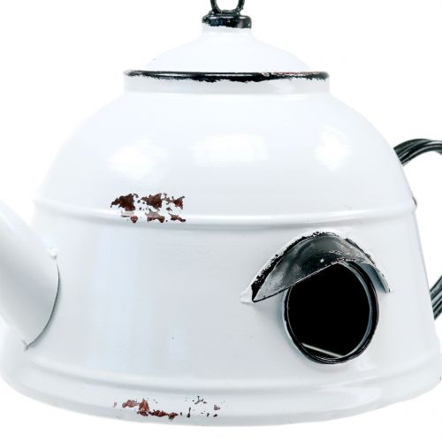 Floristik24 Hekkekasse teakedel vintage hvid, sort H17cm