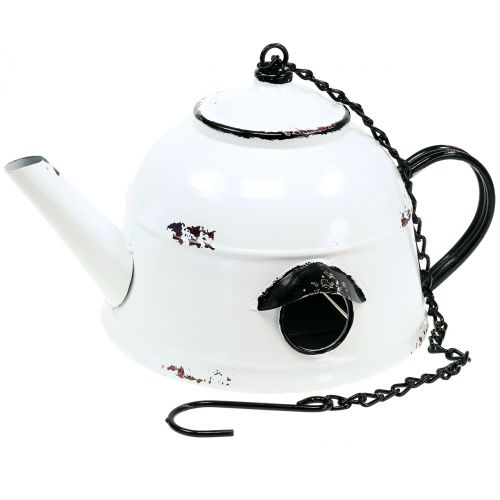 Floristik24 Hekkekasse teakedel vintage hvid, sort H17cm