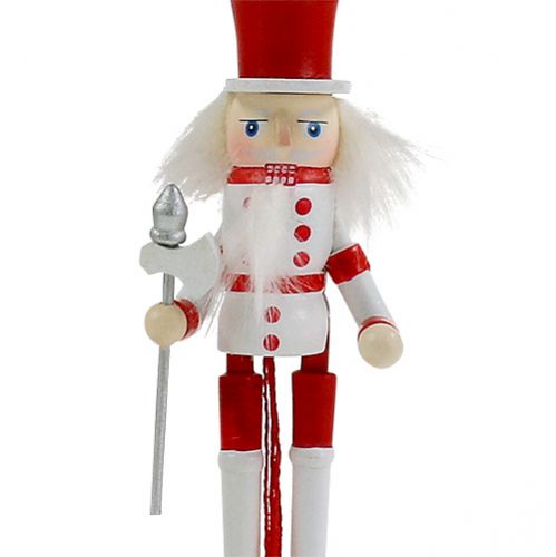 Floristik24 Nødknækkerfigur rød, hvid 12,5 cm