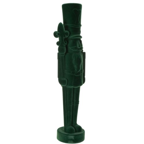 Nøddeknækkerfigur, stående, juledekoration, flokket, 77 cm