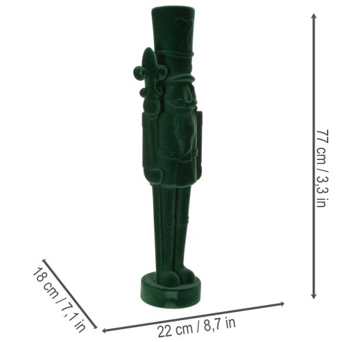 Nøddeknækkerfigur, stående, juledekoration, flokket, 77 cm | Floristik24.dk