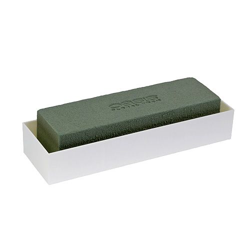 Floristik24 Blomsterskum mursten borddekoration grøn 22cm x 7cm x 5cm 10 stk