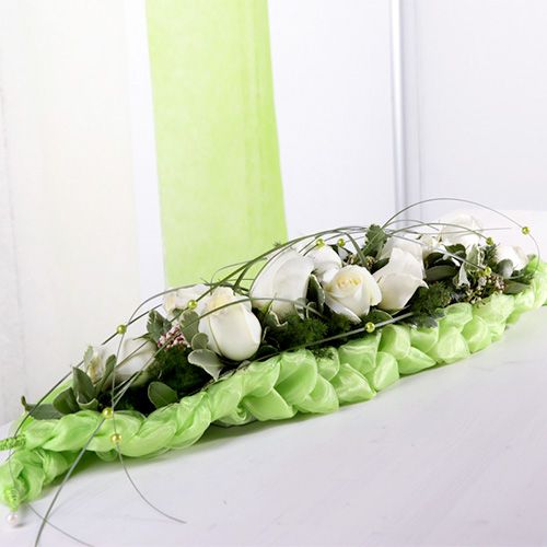 Artikel Blomsterskum mursten borddekoration grøn 22cm x 7cm x 5cm 10 stk