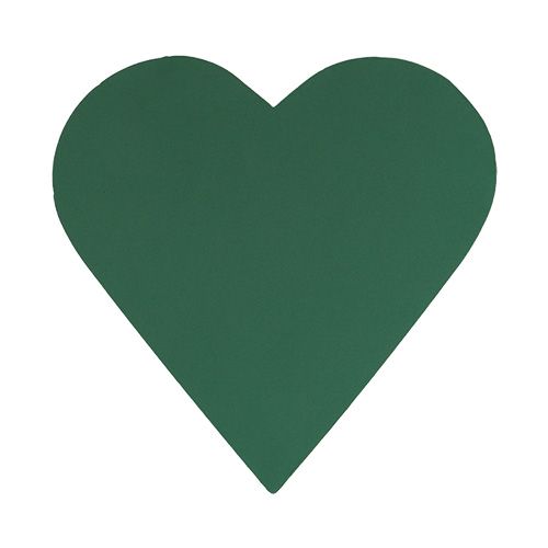 Blomsterskum hjerte 3D skum grøn 38cm x 37cm x 8cm 2 stk.