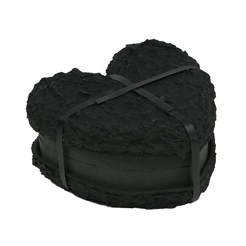 Artikel Blomsterskum hjerte sort 17cm 2 styks bryllup dekoration