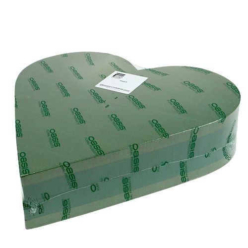 Artikel Blomsterskum hjerte plug-in materiale grøn 46cm x 45cm 2 stk