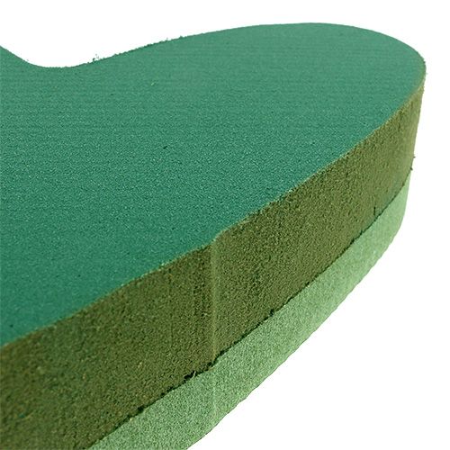 Artikel Plug-in materiale hjerte blomstret skum grøn 24cm x 25cm 2 stk