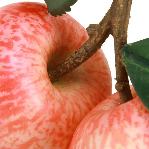 Artikel Frugtdekoration æble kunstig 2 røde æbler på gren 13cm 3stk