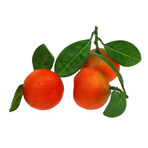 Floristik24 Orange mini med blad 5cm 8stk