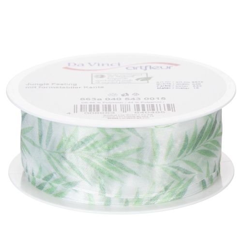 Artikel Organzabånd, chiffonbånd, grønt plantebånd, 40 mm x 15 m