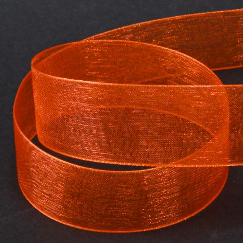 Artikel Organza bånd gavebånd orange bånd selvkant 25mm 50m