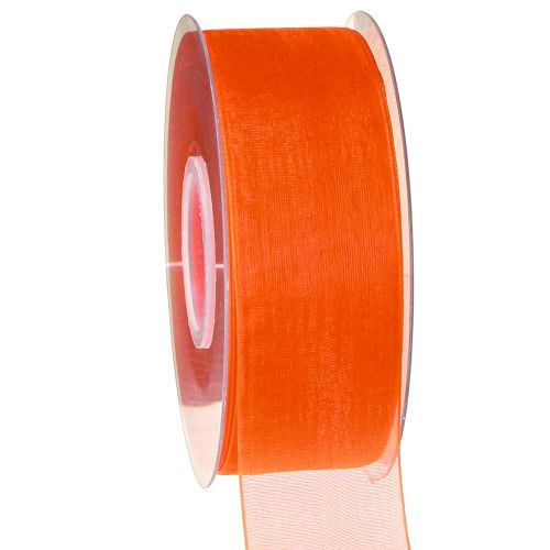 Organza bånd gavebånd orange bånd kant 40mm 50m