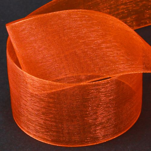 Artikel Organza bånd gavebånd orange bånd kant 40mm 50m