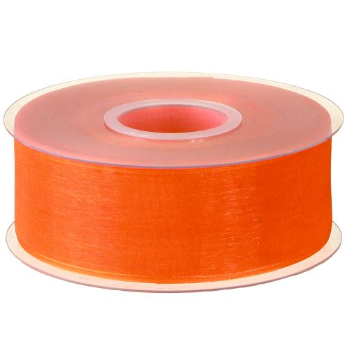 Artikel Organza bånd gavebånd orange bånd kant 40mm 50m