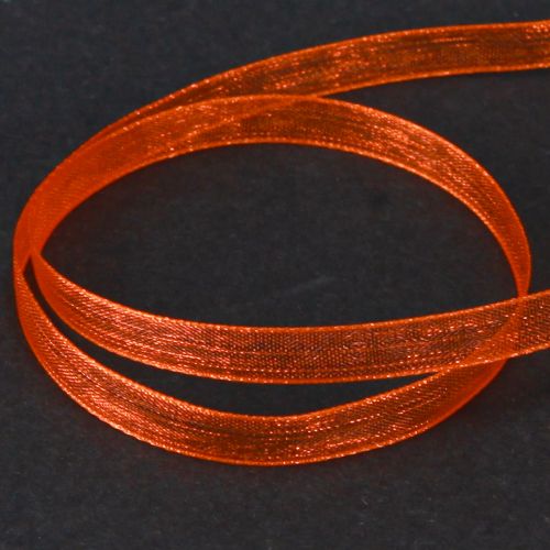 Artikel Organza bånd gavebånd orange bånd selvkant 6mm 50m