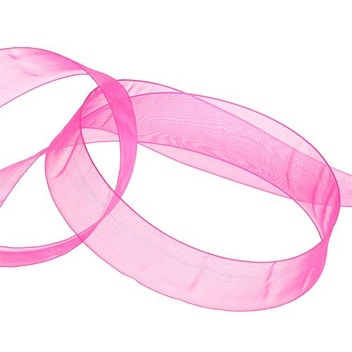 Artikel Organza bånd gavebånd pink bånd selvkant 40mm 50m