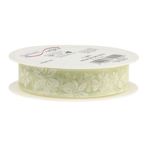 Artikel Organza bånd blomster gavebånd grønt 25mm 18m