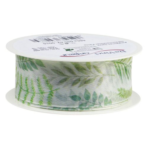 Artikel Organza bånd chiffon bånd grønne blad ranker 40mm 15m