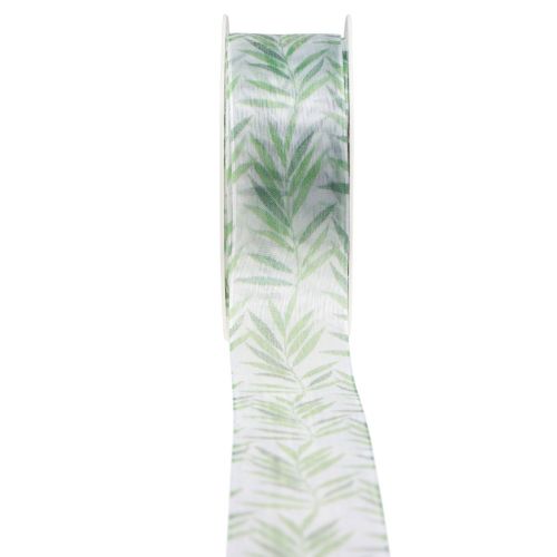 Floristik24 Organza bånd chiffon bånd grønne planter bånd 40mm 15m