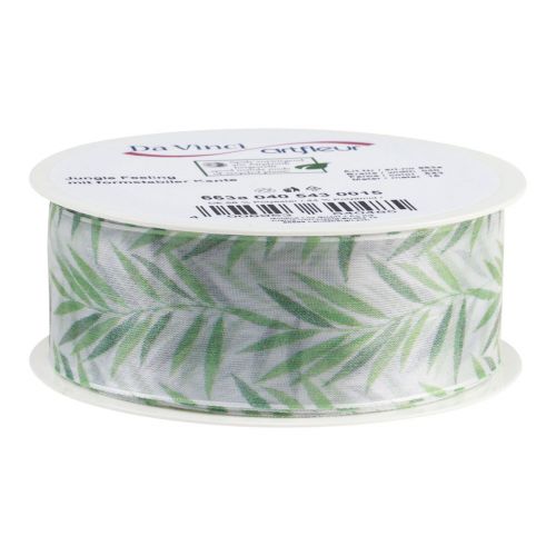 Artikel Organza bånd chiffon bånd grønne planter bånd 40mm 15m