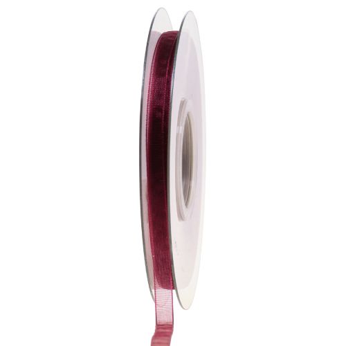 Floristik24 Organza bånd Bordeaux nylon bånd 6mm 50m