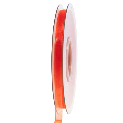 Floristik24 Organza bånd gavebånd orange bånd selvkant 6mm 50m
