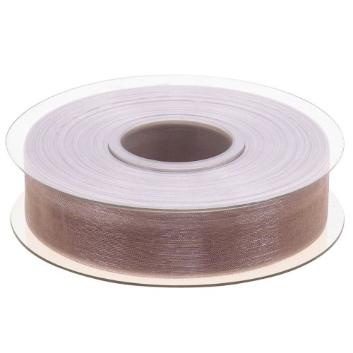 Artikel Organza bånd gavebånd beige bånd selvkant taupe 25mm 50m