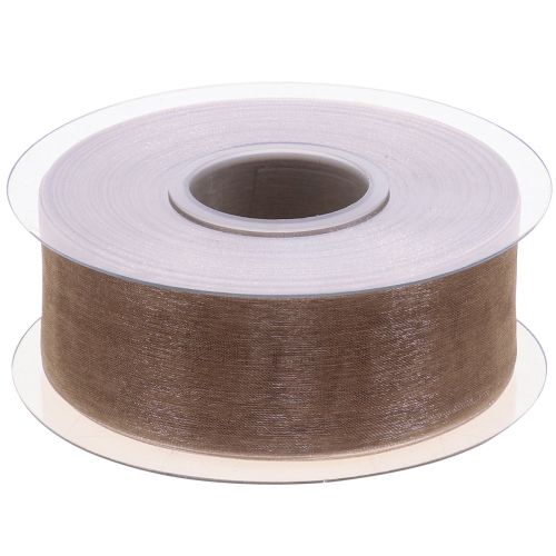 Artikel Organza bånd gavebånd beige bånd vævet kant taupe 40mm 50m