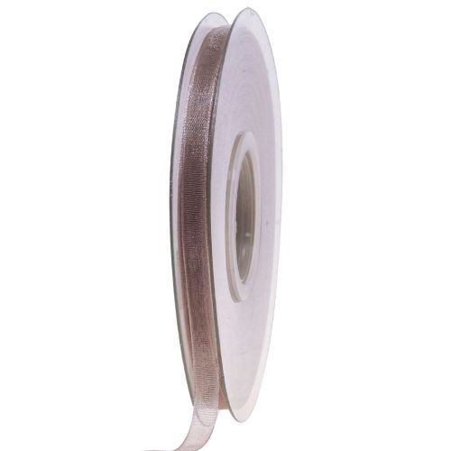 Floristik24 Organza bånd gavebånd beige bånd vævet kant taupe 6mm 50m