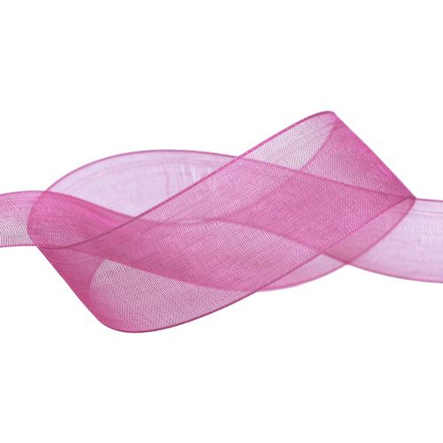 Organza bånd aubergine 25mm 50m
