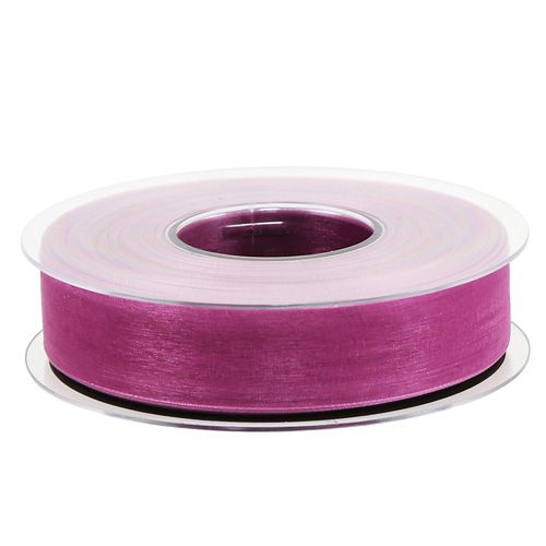 Floristik24 Organza bånd aubergine 25mm 50m