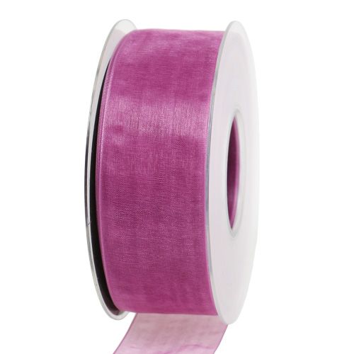 Floristik24 Organza bånd aubergine 40mm 50m