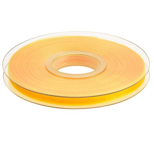 Artikel Organza bånd gavebånd gult bånd selvkant 6mm 50m