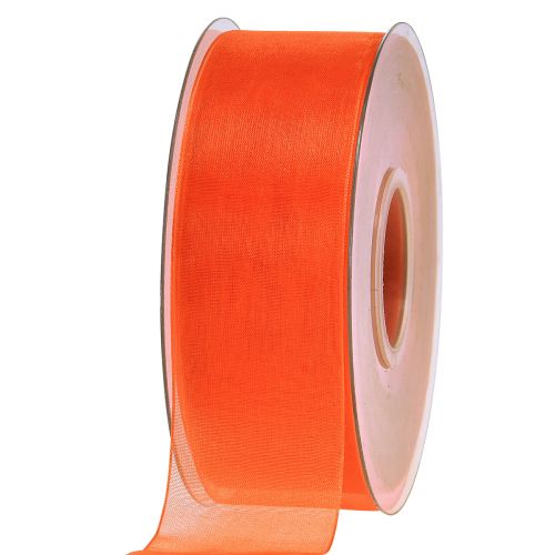 Floristik24 Organza bånd gavebånd orange bånd kant 40mm 50m