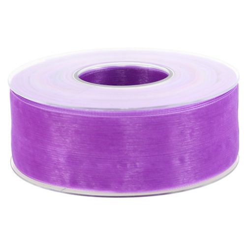 Floristik24 Organza bånd med selvkant 4cm 50m lilla