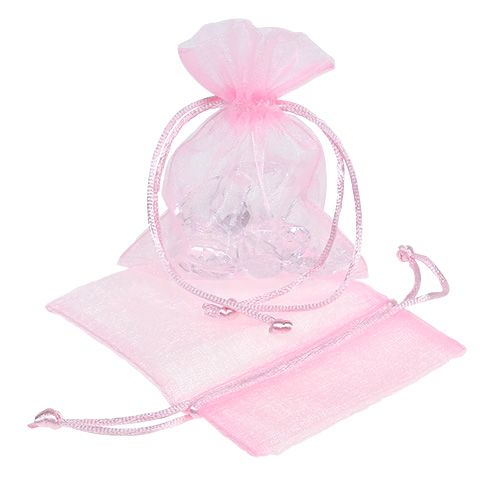 Floristik24 Organza taske pink 12x9cm 10p