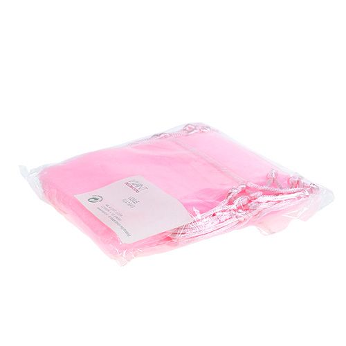 Floristik24 Organza taske pink 12x9cm 10p