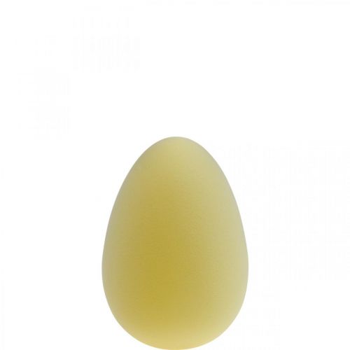 Floristik24 Påskeæg dekoration æg lys gul plastik flokket 20cm