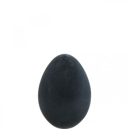 Artikel Påskeæg dekoration æg sort plastik flokket 20cm