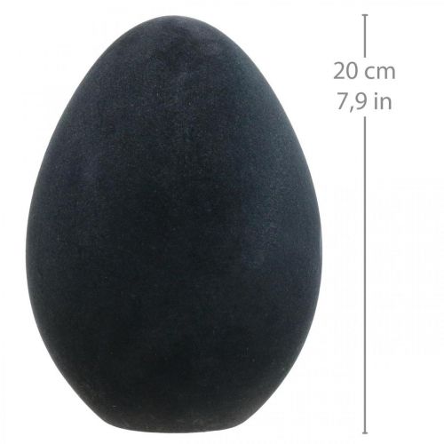 Artikel Påskeæg dekoration æg sort plastik flokket 20cm