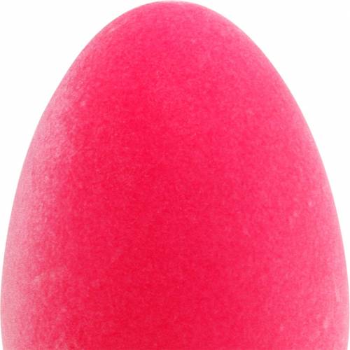 Floristik24 Påskeæg pink H25cm æg flokket påske dekoration æg dekoration