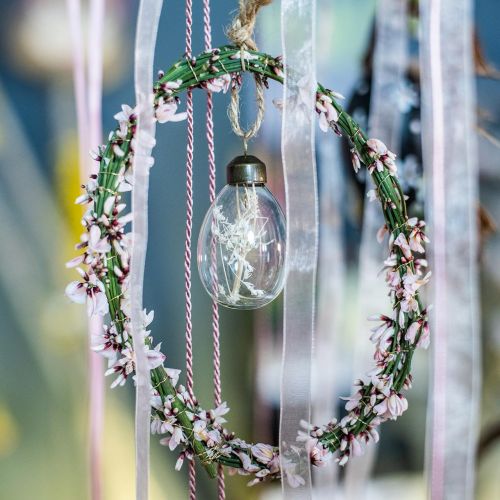 Artikel Påskeæg med tørrede blomster, ægte glas dekorative æg, blomster påskepynt til ophæng, glasæg 8 stk.