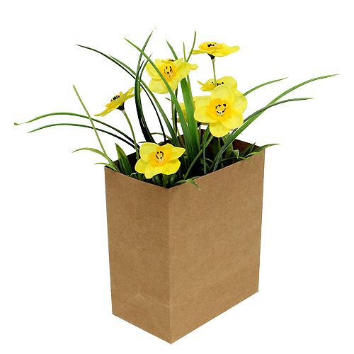 Floristik24 Påskeklokke i papirpose gul H21cm